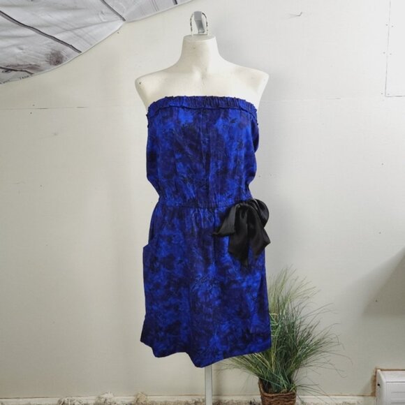 Staring At Stars Urban Outfitters Blue Floral Strapless Mini Dress Sundress - Picture 8 of 8